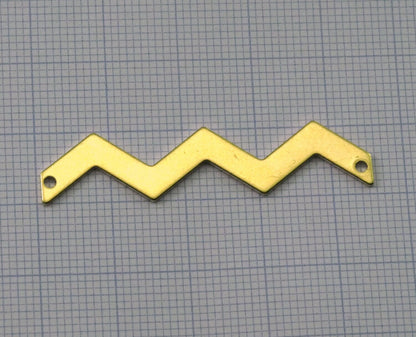 raw brass Zigzag pendant earring 2 hole 45mm thickness: 0.8mm 2122-150