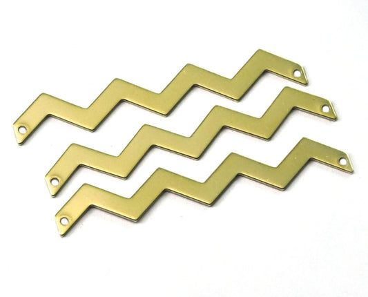 raw brass Zigzag pendant earring 2 hole 60mm thickness: 0.8mm 2123-200