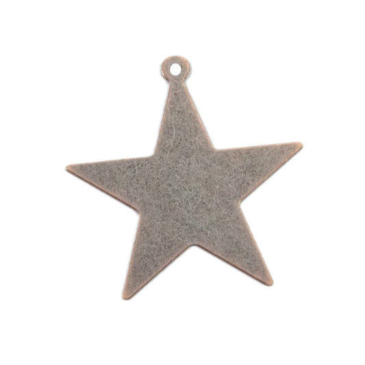 Copper plated brass star charms pendant 1 loop 29x30mm thickness: 0.5mm 2012-120