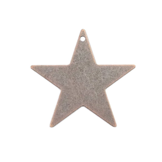 Copper plated brass star charms pendant 29x27.5mm thickness: 0.5mm 1 hole 2011-120