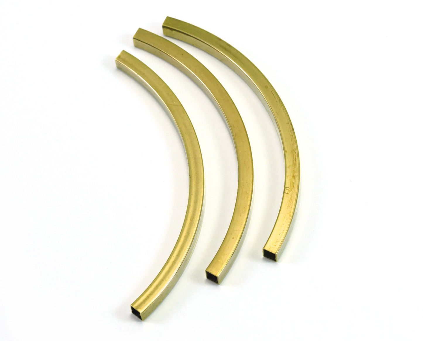 Raw Brass Square Curved Tube 5x100mm (hole 4.4mm) N146-570