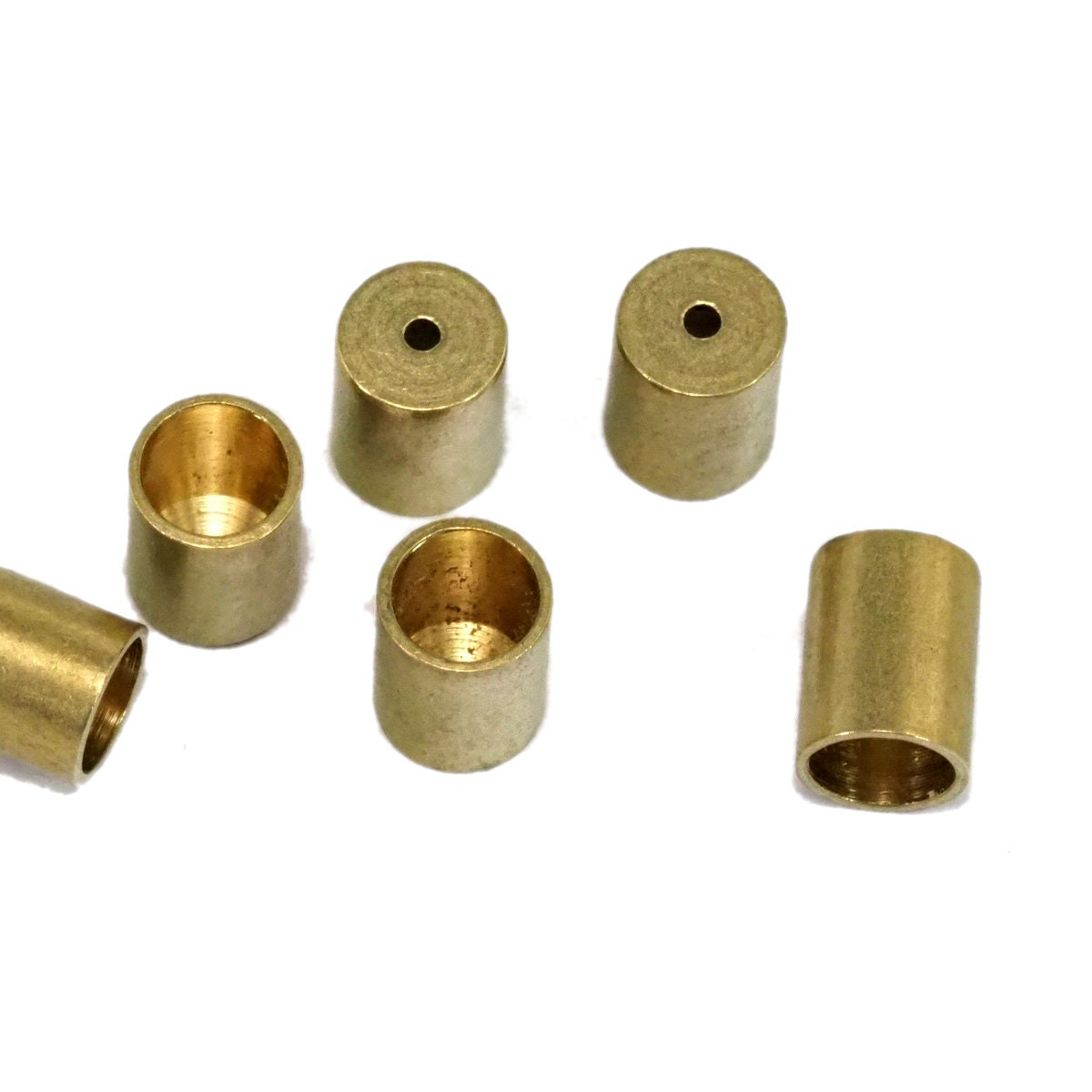 brass ends cap, 9x7mm 6mm inner raw brass cord tip ends, brass ribbon end, findings ENC6 2019