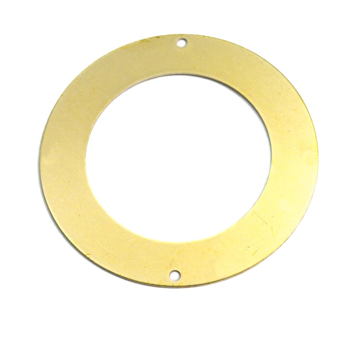Raw Brass 60mm Circle tag 2 hole connector Charms ,Findings 2023-1100