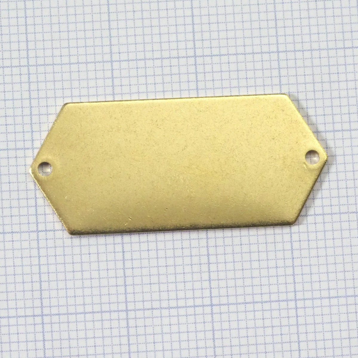 raw brass elongated hexagon shape 35.5x16mm 0.8 Thickness stamping blank 8 hole connector pendant 2024-350