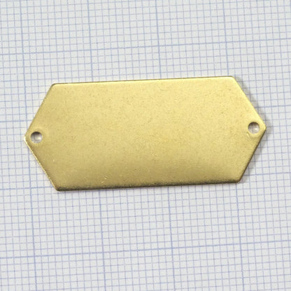 raw brass elongated hexagon shape 35.5x16mm 0.8 Thickness stamping blank 8 hole connector pendant 2024-350
