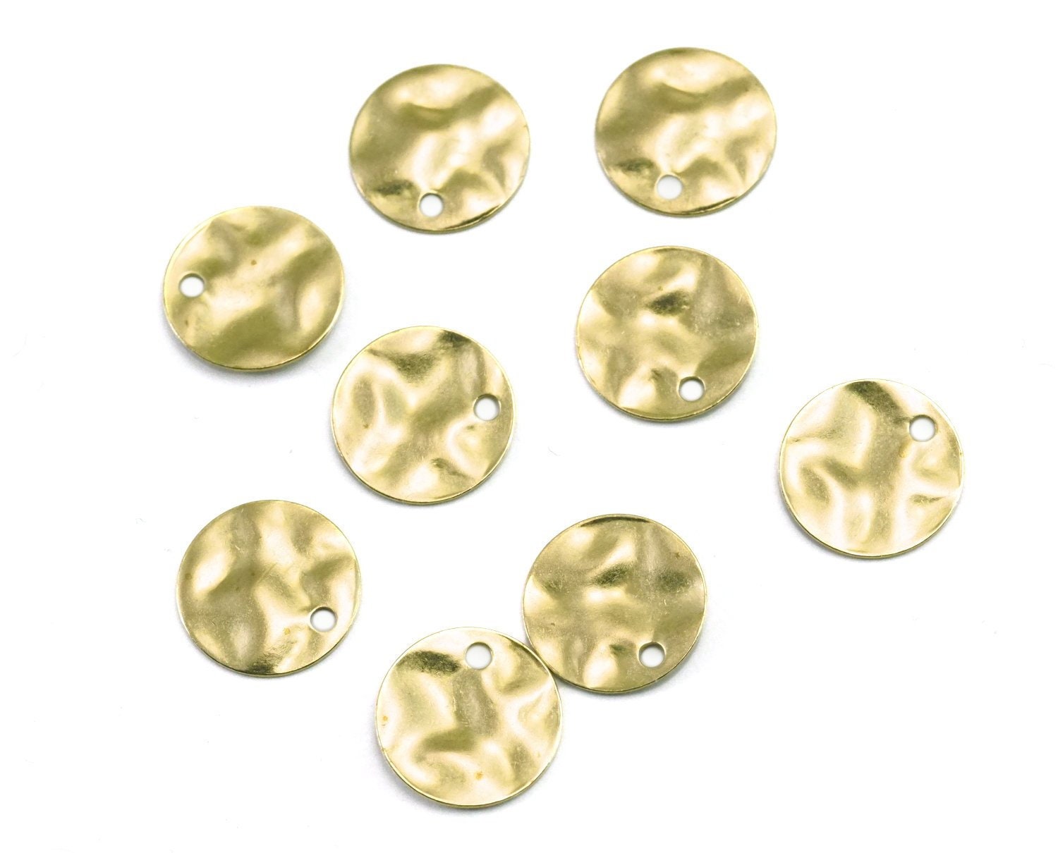 circle tag cambered 1 hole 10mm thickness 0.5mm raw brass charms findings pendants stamping 2127-26