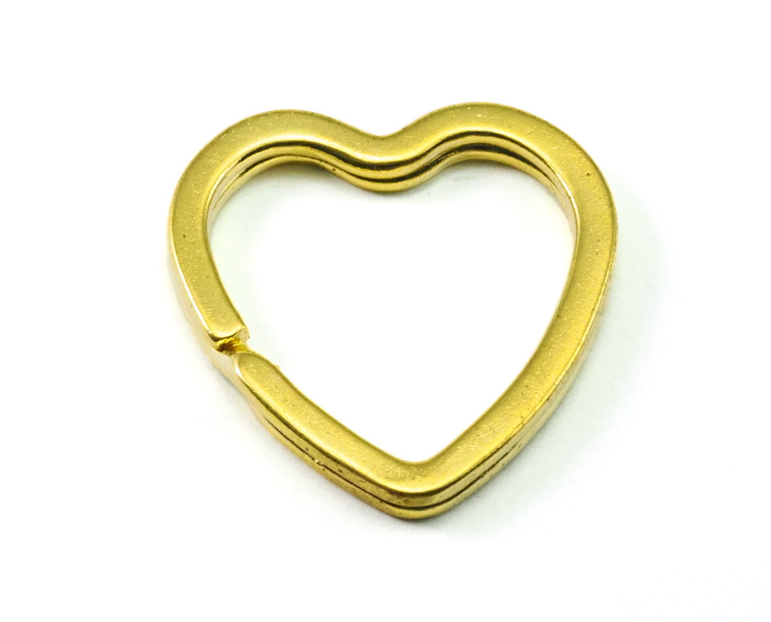 Key Ring split heart shape key rings Gold tone iron 31mm 1999