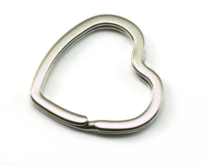Key Ring split heart shape key rings Silver tone iron 31mm 1999