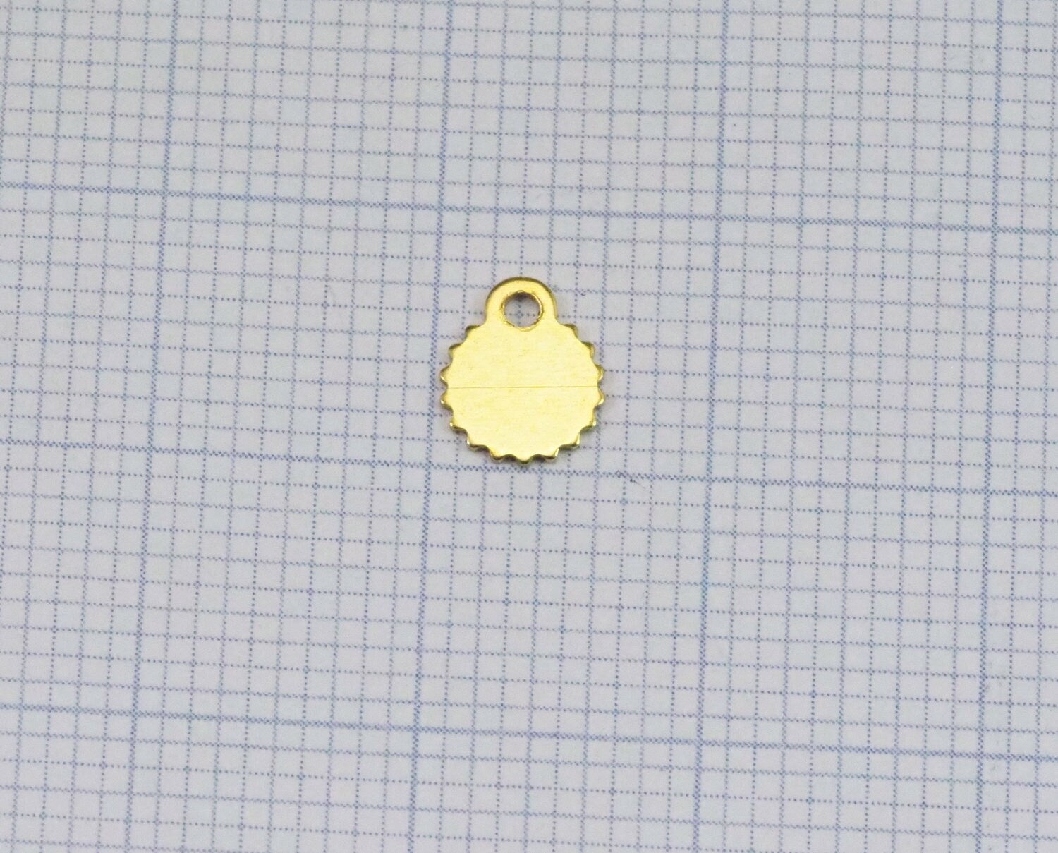 Round Charms finding 7mm Raw Brass ,Findings 483R-21