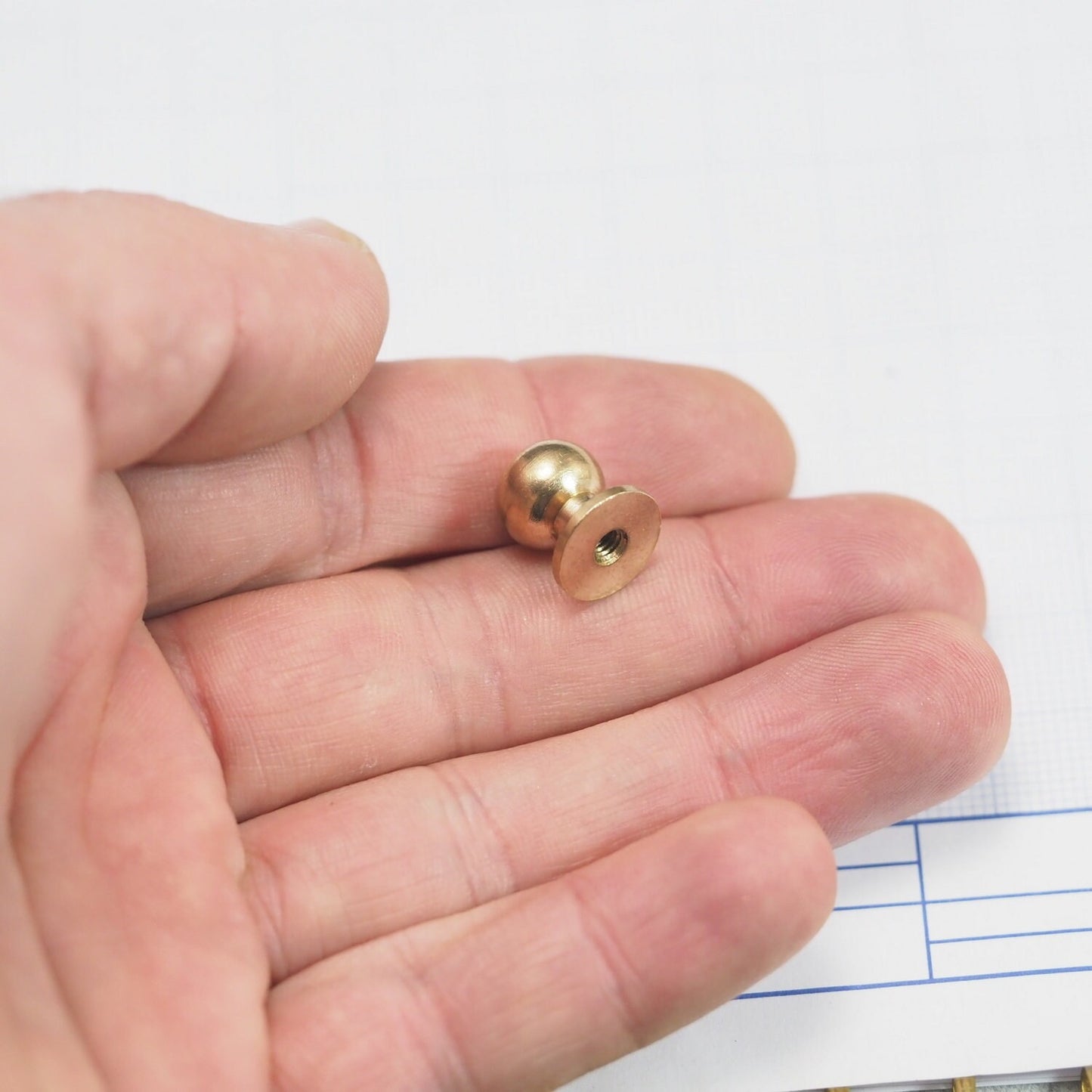 13x11mm Raw Brass Studs, with 1/8" thread hole with brass 1/8" bolt 1835