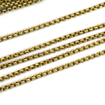 Raw Brass Box link chain 3mm width (3mm Box size) Z002