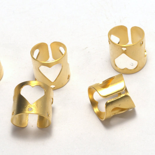 Ear Cuffs with One Hole gold plated Brass 9mm 3/8 inch with 3 hole 988C