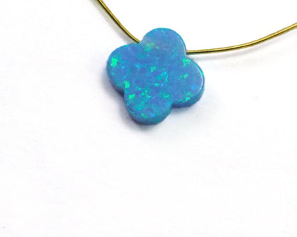 Opal quatrefoil 12mm 2.5mm thickness 20 gauge hole Lab Created Opal Synthetic 1493 OPSY
