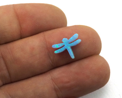 Opal Dragonfly Top Drilled Pendant charms 13mm 2.5mm thickness 20 gauge hole Lab Created Opal Synthetic Pendant 1493 OPSY