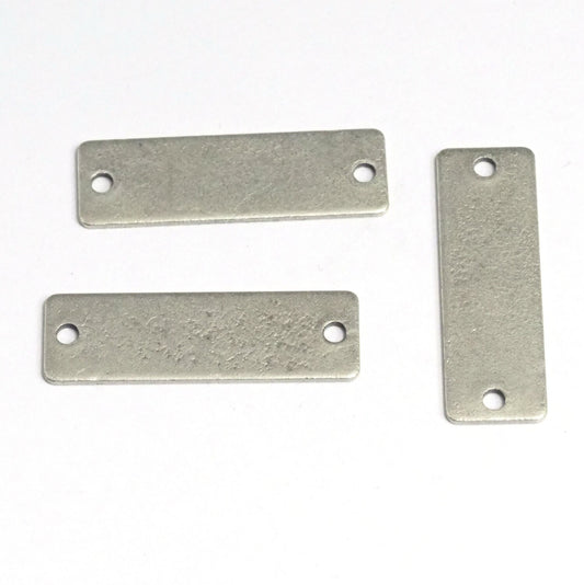 Rectangle shape stamping blank two hole 8x25x0.8mm (20 gauge) Antique silver brass 1211-116