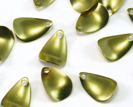 120 pcs 8x12mm raw brass drop shape Swirl bent charm findings 771R-34