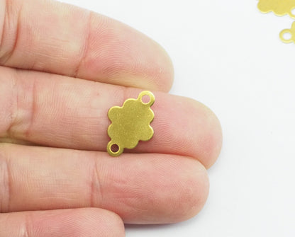 Raw Brass 17x12mm Cloud shape 2 hole connector Charms ,Findings 2157-43