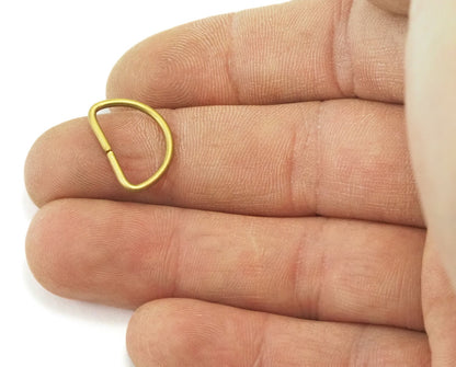 D Rings raw brass jump rings 12x17.5mm 2160-60