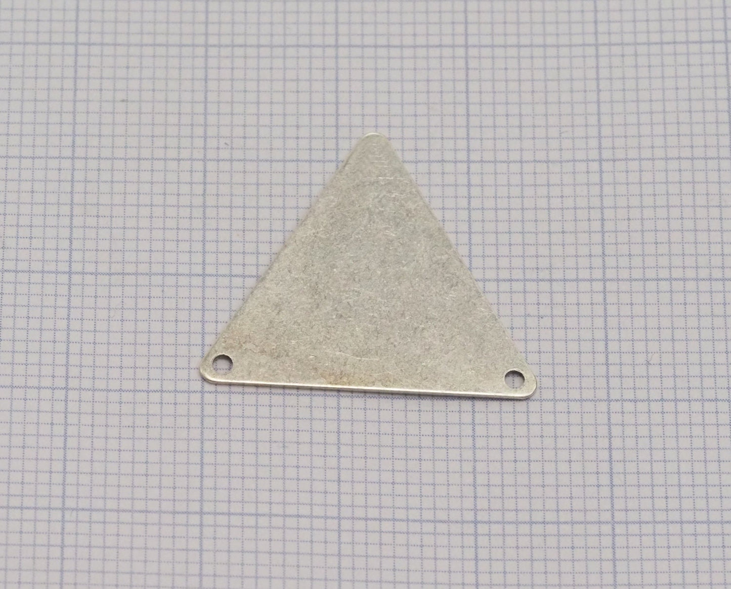 22x25mm Antique silver plated brass equilateral triangle tag 2 hole connector charms ,findings 926-125