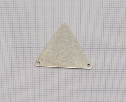 22x25mm Antique silver plated brass equilateral triangle tag 2 hole connector charms ,findings 926-125