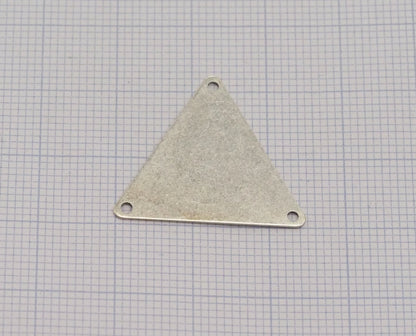 22x25mm Antique silver plated brass equilateral triangle tag 3 hole connector charms ,findings 926-125