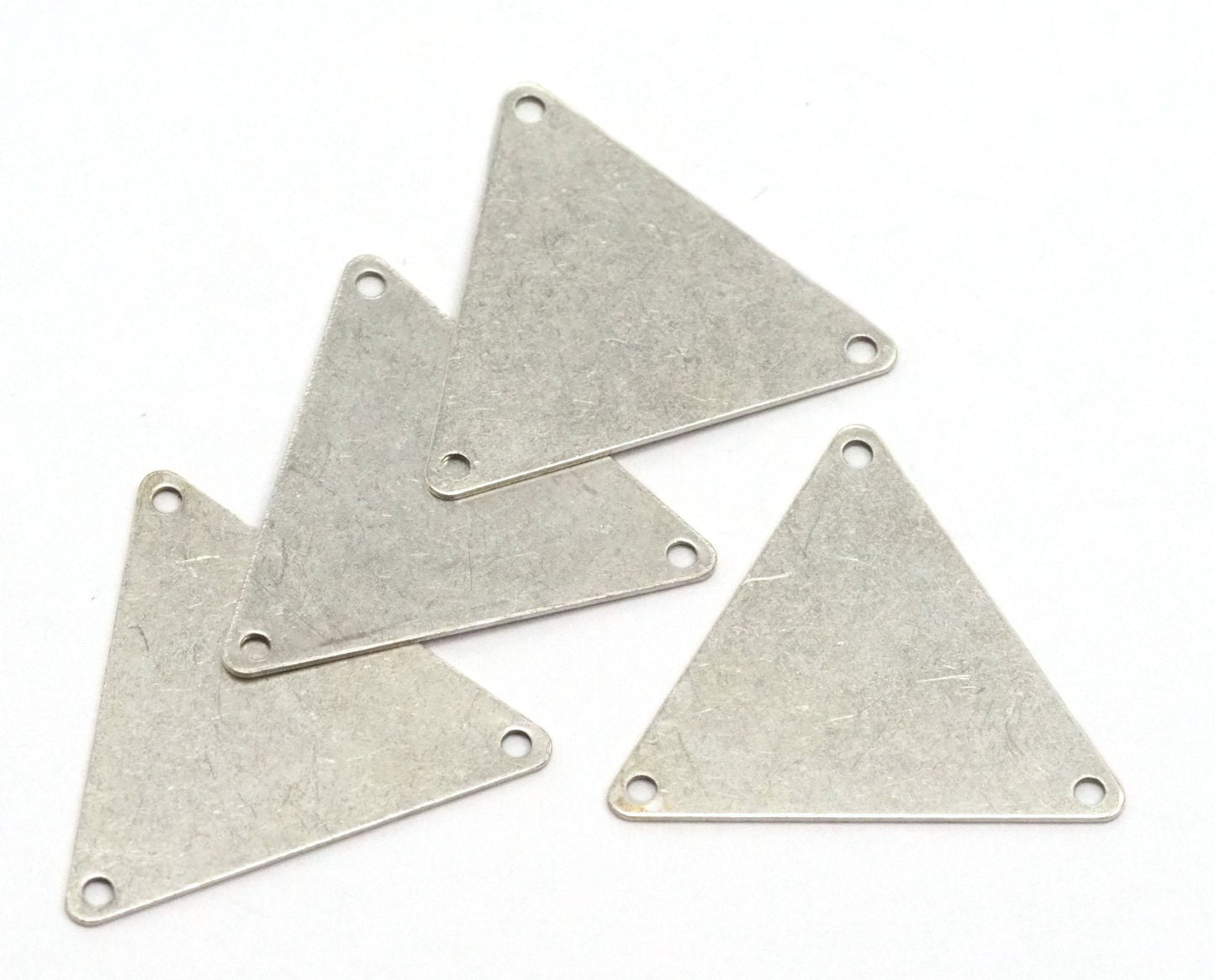 22x25mm Antique silver plated brass equilateral triangle tag 3 hole connector charms ,findings 926-125