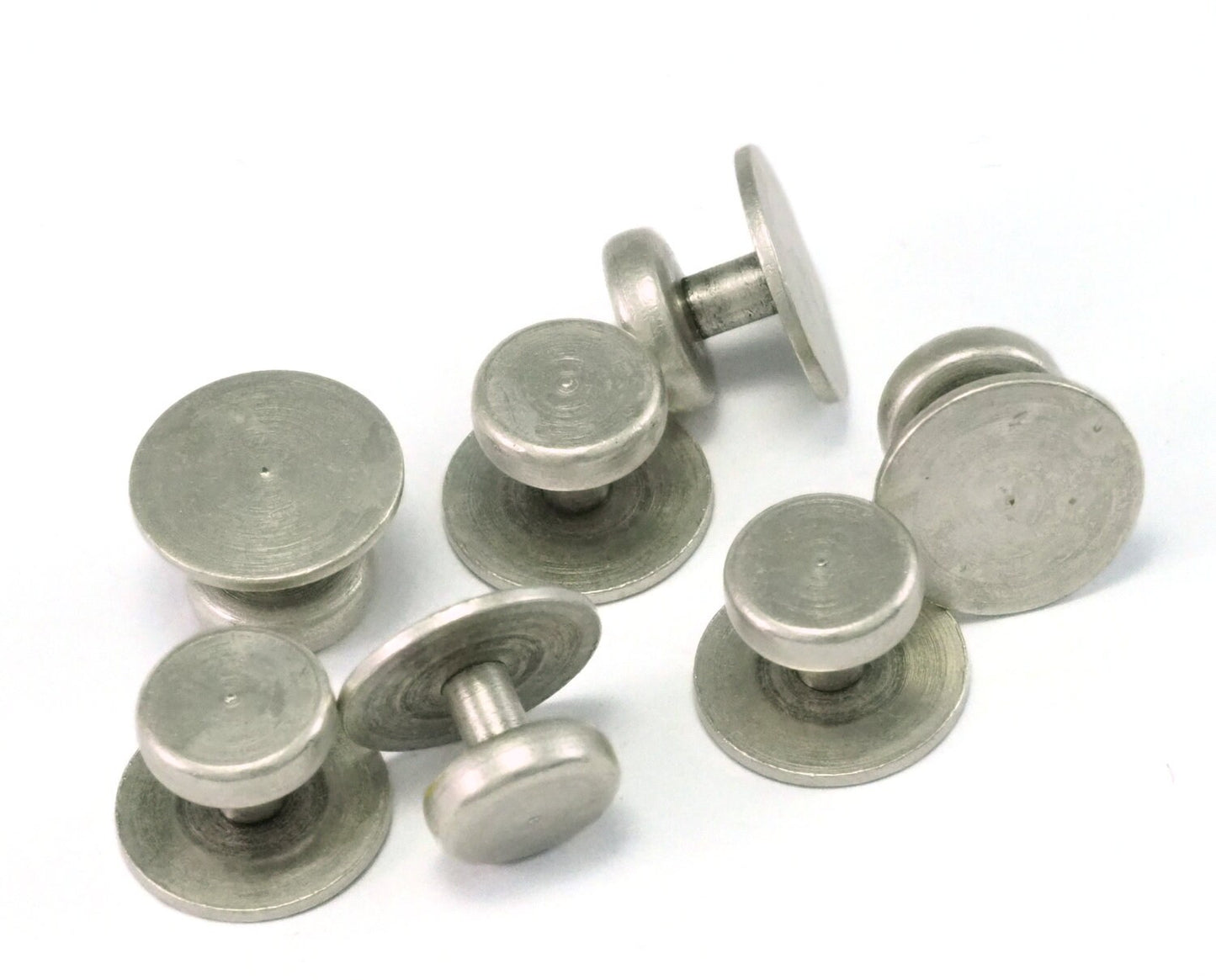 12x8mm Silver plated cufflink brass studs, shirt collar tuxedo stud, industrial 1008