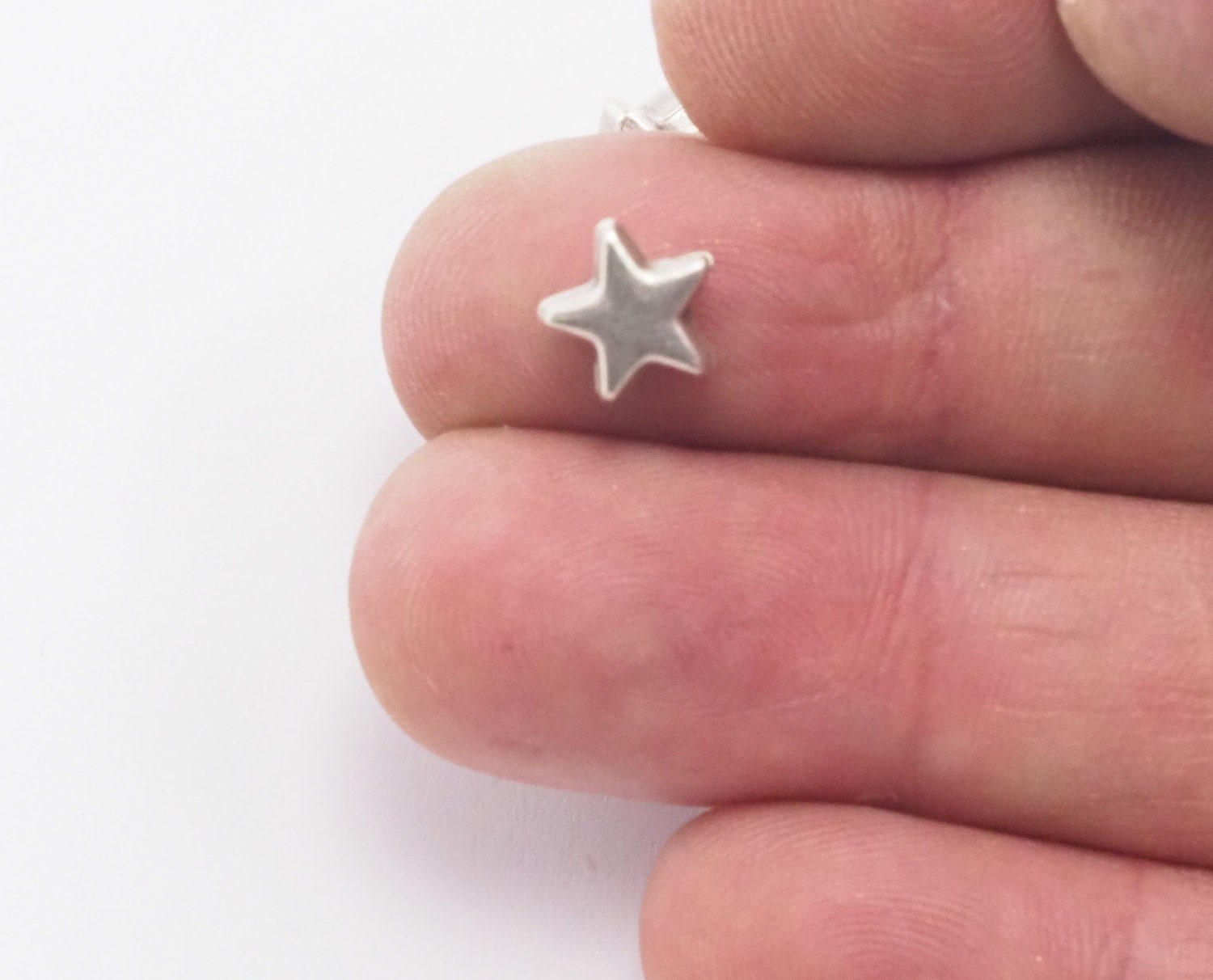 Silver plated alloy star shape 8mm Pendant finding spacer bead 754-60