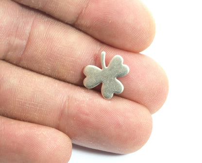 Three leaf Clover 14x18mm Silver plated brass stampings 1968-90