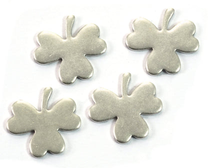 Three leaf Clover 14x18mm Silver plated brass stampings 1968-90