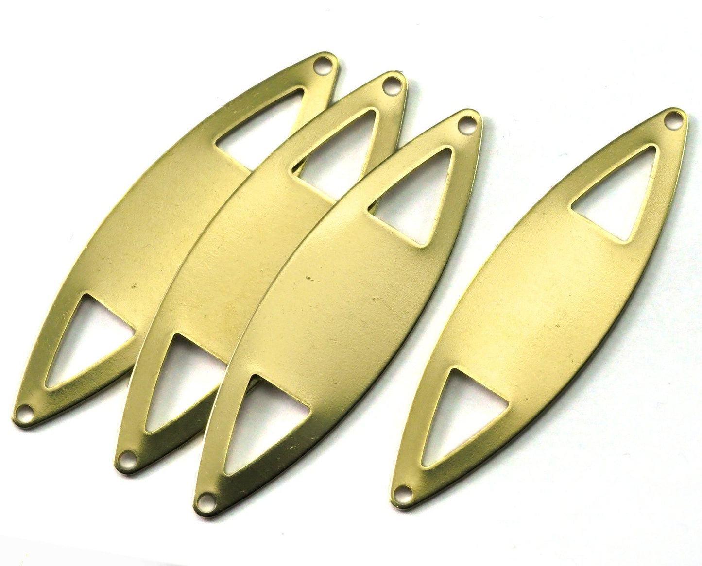 marquise raw brass 55x16mm 2 hole Connector, necklace ,charms, ,findings 2170-360