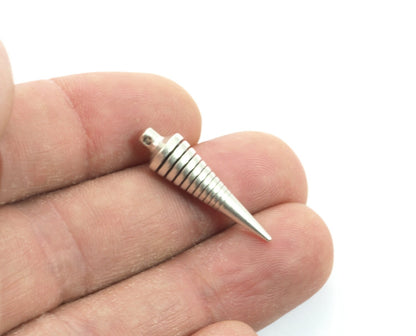 7,5x27mm 19/64"x1 1/16" Silver plated brass spike finding spacer (1mm 0,04" 18 gauge hole ) 1136