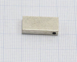 Rectangle Stamping Silver plated Brass 10x20x4mm 0,39"x0.79"x0,16" finding rod industrial design (2mm 0,08" 12 gauge hole ) 1724 D32