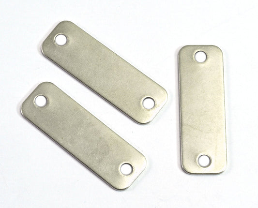 Silver plated Brass 10x30mm (0.5mm thickness)rectangle tag 2 hole connector Charms ,Findings 474R-38