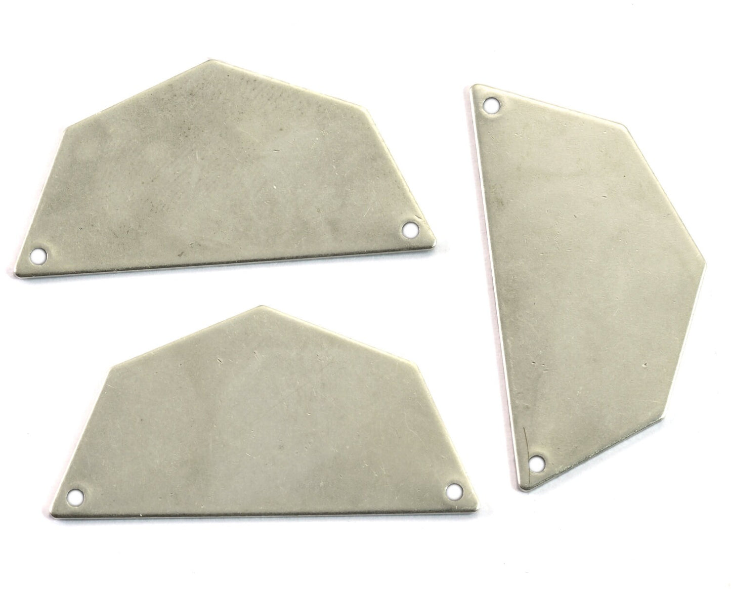 Semi octagonal 40x20mm 0.8mm Thickness 2 hole (1.63mm 14 Gauge) Antique silver plated brass stamping blanks 1984-400