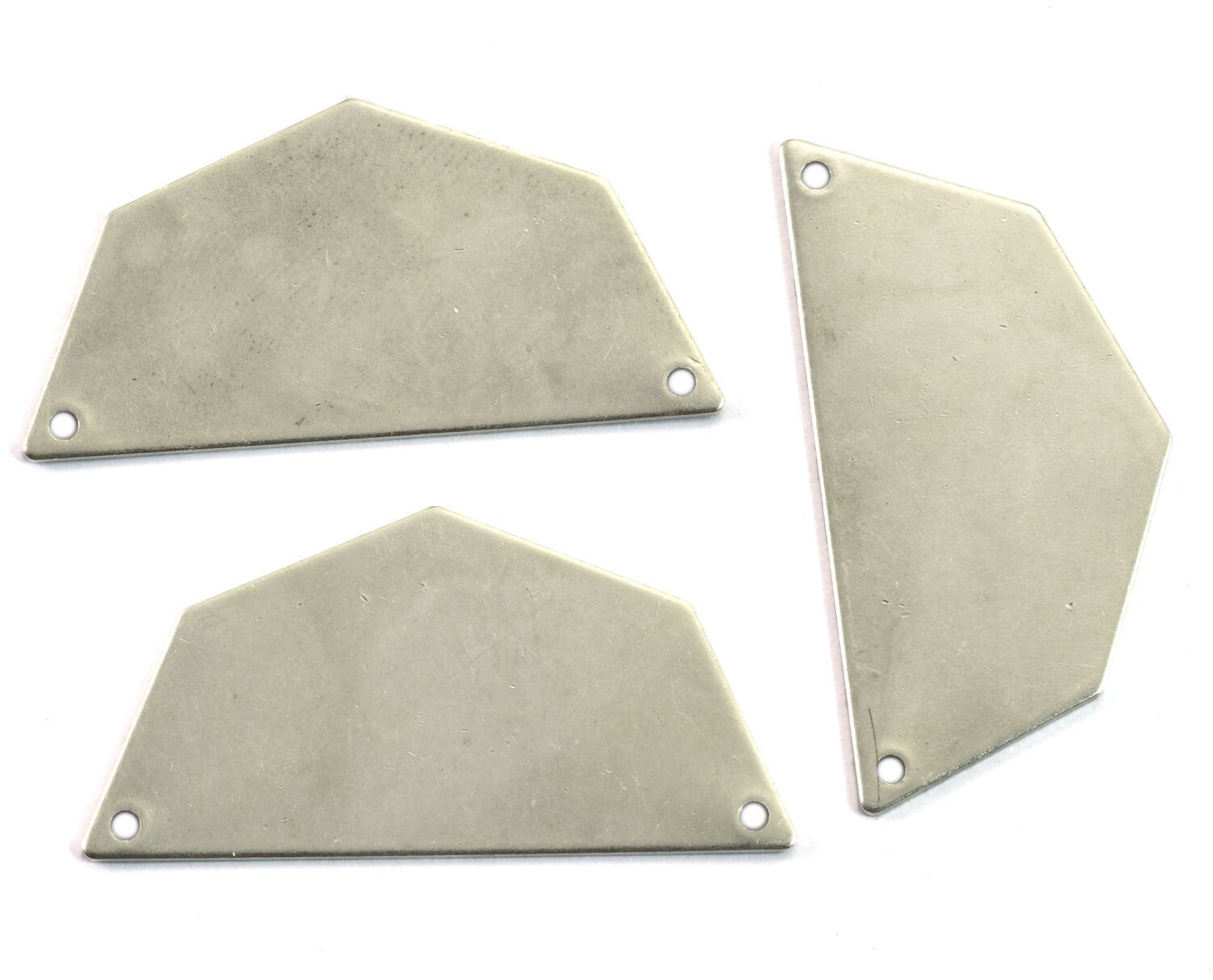 Semi octagonal 40x20mm 0.8mm Thickness 2 hole (1.63mm 14 Gauge) Antique silver plated brass stamping blanks 1984-400