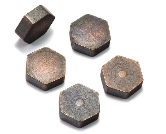 Copper plated brass stamping beads hexagonal blank 10x3.5mm 1224