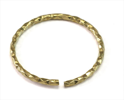 stacking ring, circle ring, Round ring knuckle ring, raw brass adjustable textured 21mm (hole 18mmUS 8 ) 2185 Wire: 1.5mm