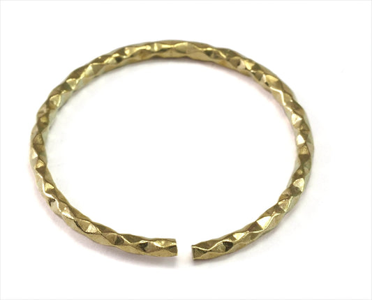 stacking ring, circle ring, Round ring knuckle ring, raw brass adjustable textured 25mm (hole 22mmUS 12 3/4 ) 2187 Wire: 1.5mm