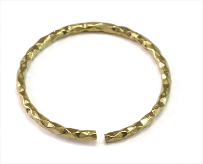 stacking ring, circle ring, Round ring knuckle ring, raw brass adjustable textured 23mm (hole 20mmUS 10 1/4 ) 2186 Wire: 1.5mm