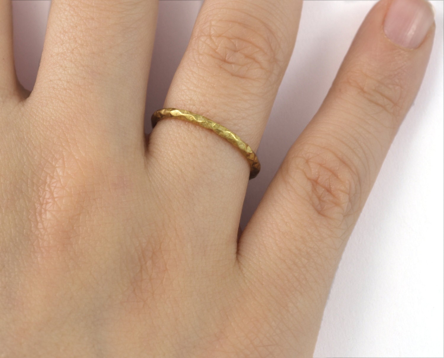stacking ring, circle ring, Round ring knuckle ring, raw brass adjustable textured 21.5x1.5mm (hole 18.5mm 8.5US 58 ) 3239Wire: 1.5mm