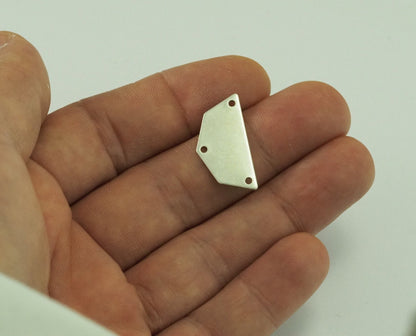 Semi octagonal 32x16mm 0.8mm Thickness 6 hole Antique silver plated brass stamping blanks 1983-250