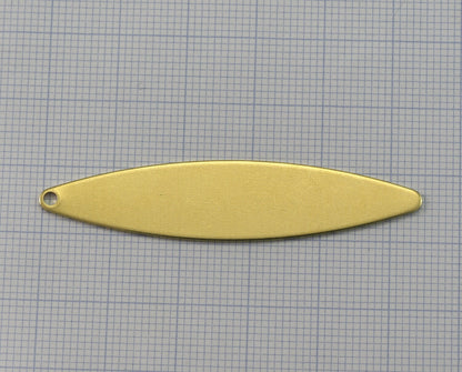 marquise raw brass 55x12mm 1 hole necklace ,charms, ,findings 2188-330