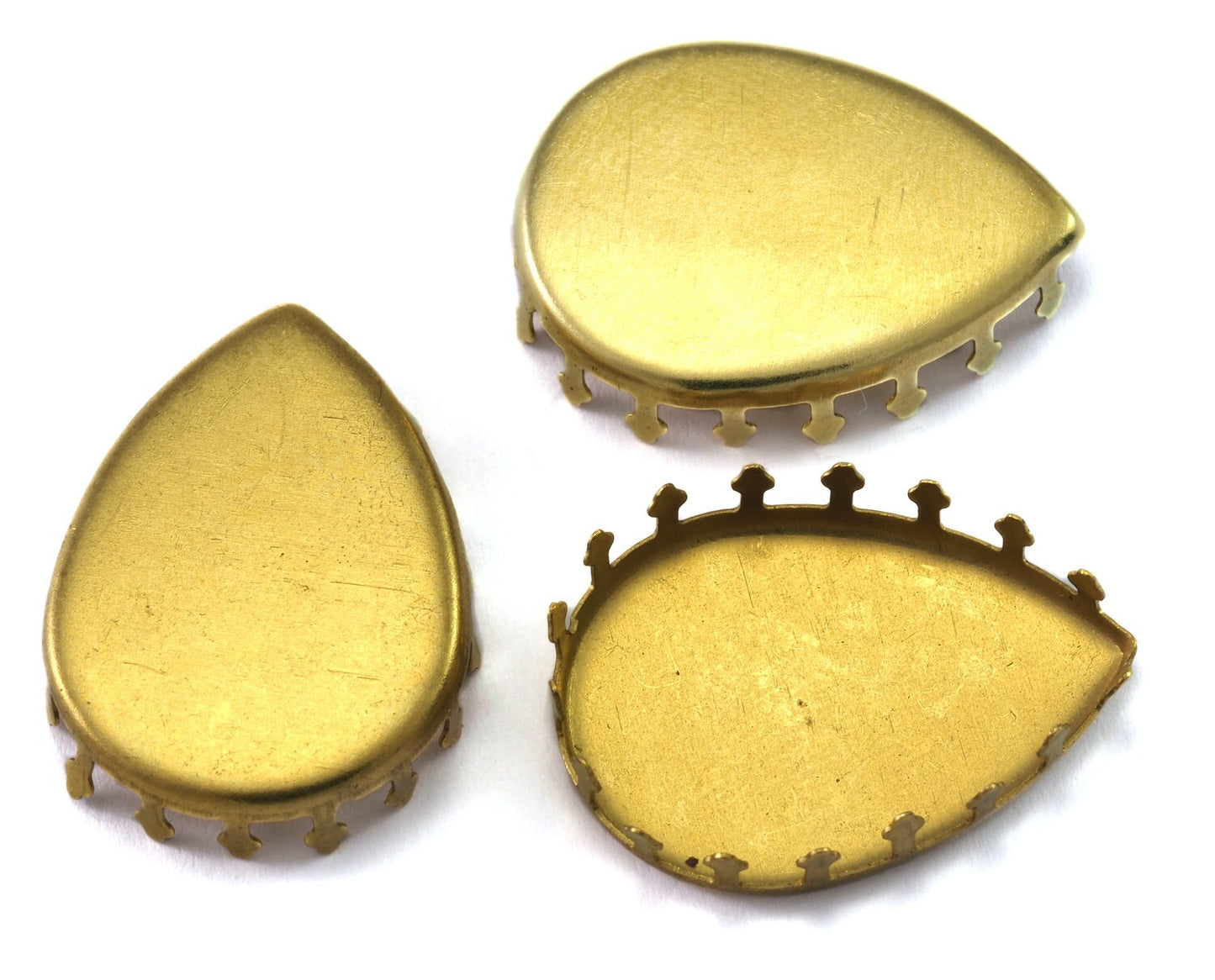 Raw Brass 18x25mm Pear Shape Setting Pendant finding for Drop Gemstone Findings 2190