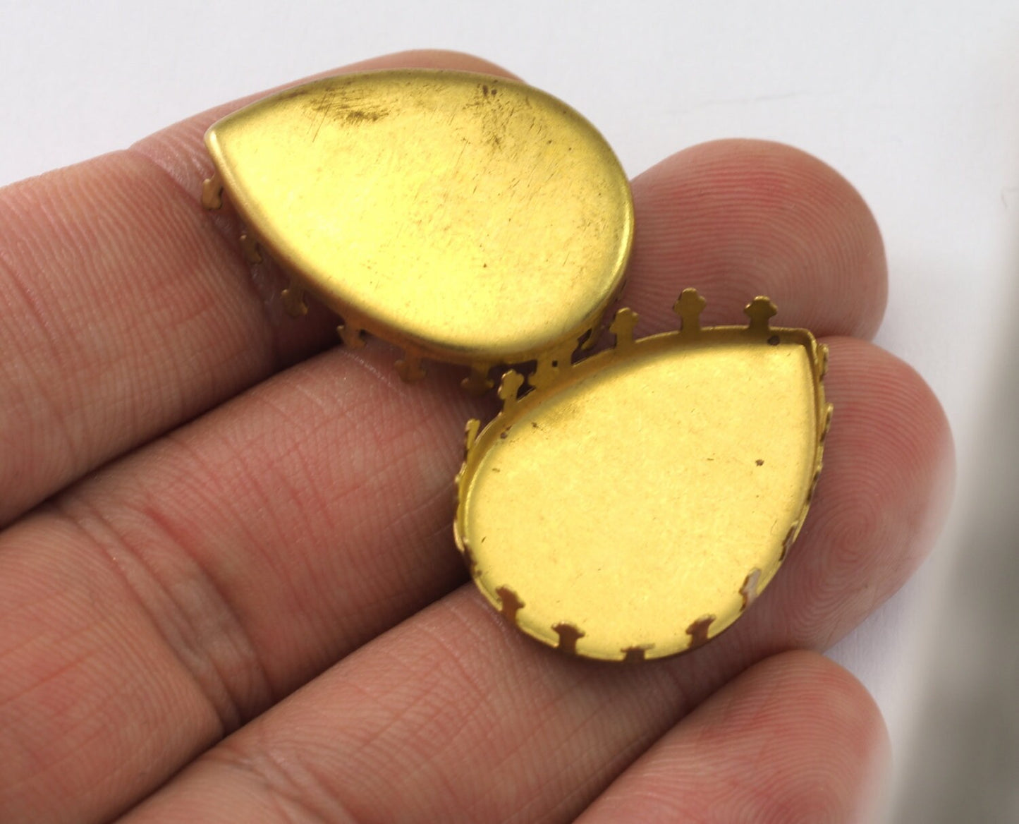 Raw Brass 18x25mm Pear Shape Setting Pendant finding for Drop Gemstone Findings 2190