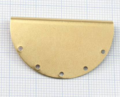 Semi Circle, Half moon 24x40mm 1 Hole pendant charms Raw brass 2197-365