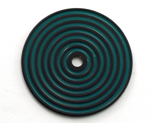 Circle round stripe carved 40mm (4mm middle hole) turquoise black painted brass pendant earring necklace 2108