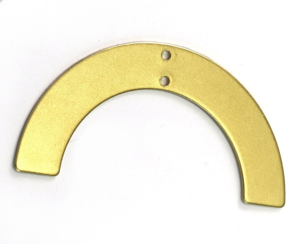 Ushape semi circle 50x25x0.8mm raw brass SCS 2958M2T 2 holes