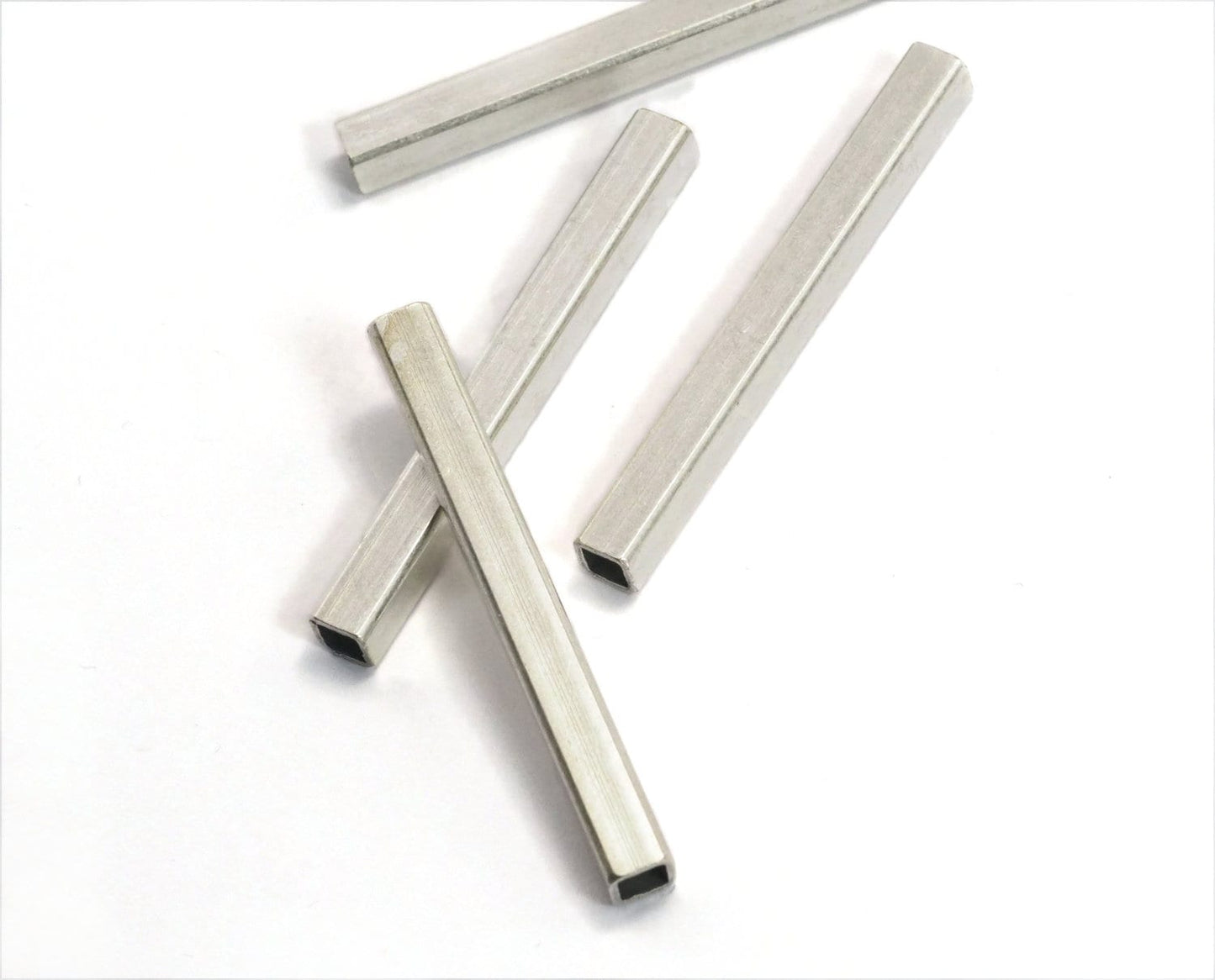 Square Tube Antique silver plated Brass 5x50mm (hole 3,6mm) Findings 1765