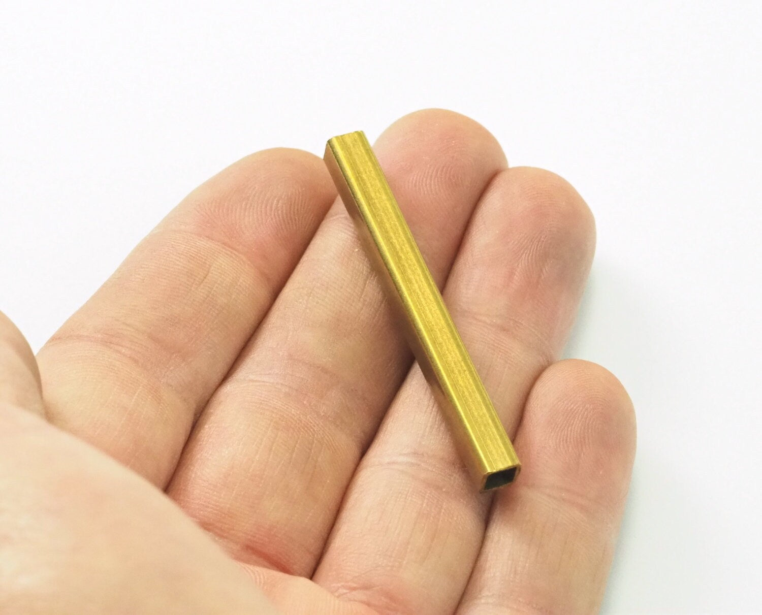 Raw Brass Square Tube 5x50mm (hole 3,6mm) Findings 1765